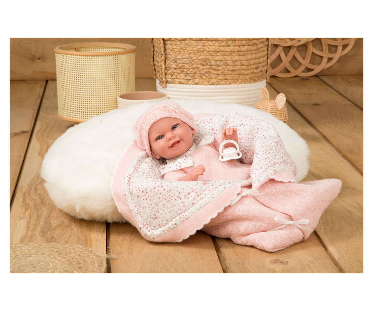 Muñeca Elegance 35 cm Baby to Rosa con Manta