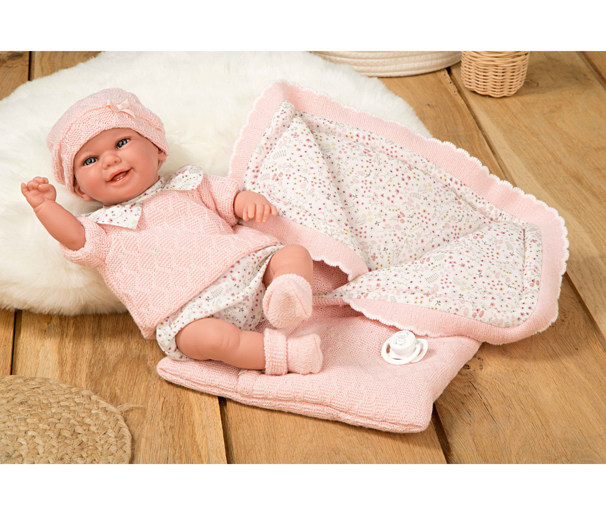 Muñeca Elegance 35 cm Baby to Rosa con Manta