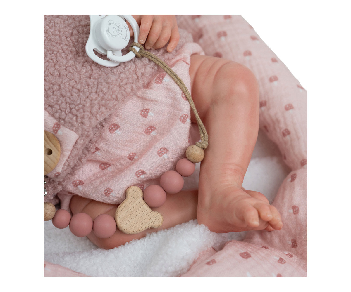Muñeco Reborn Luna Rosa 40cm con Manta Nido