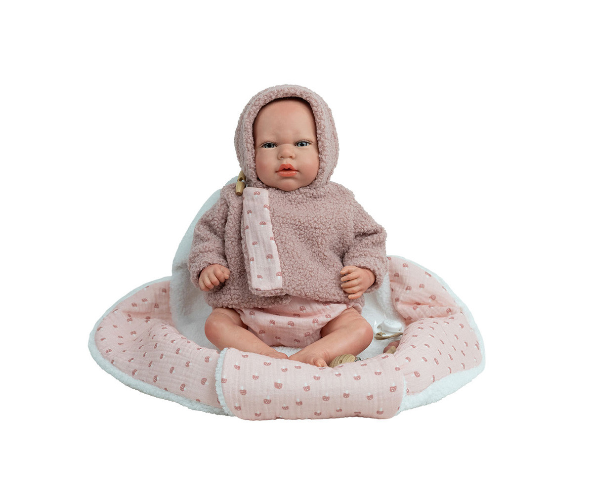 Muñeco Reborn Luna Rosa 40cm con Manta Nido