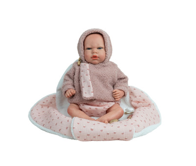 Muñeco Reborn Luna Rosa 40cm con Manta Nido