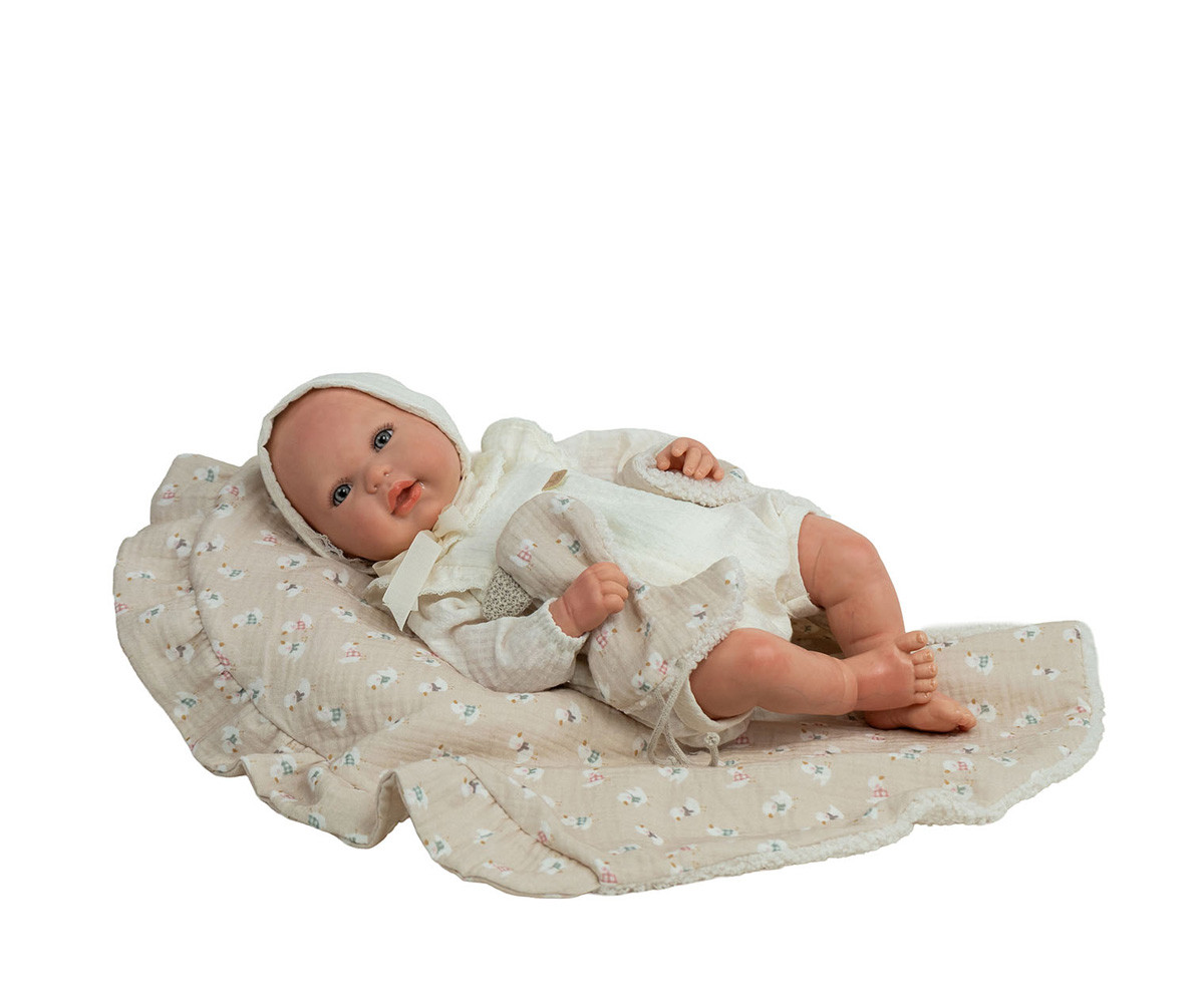 Muñeco Reborn Camila 45cm con Manta y Doudou