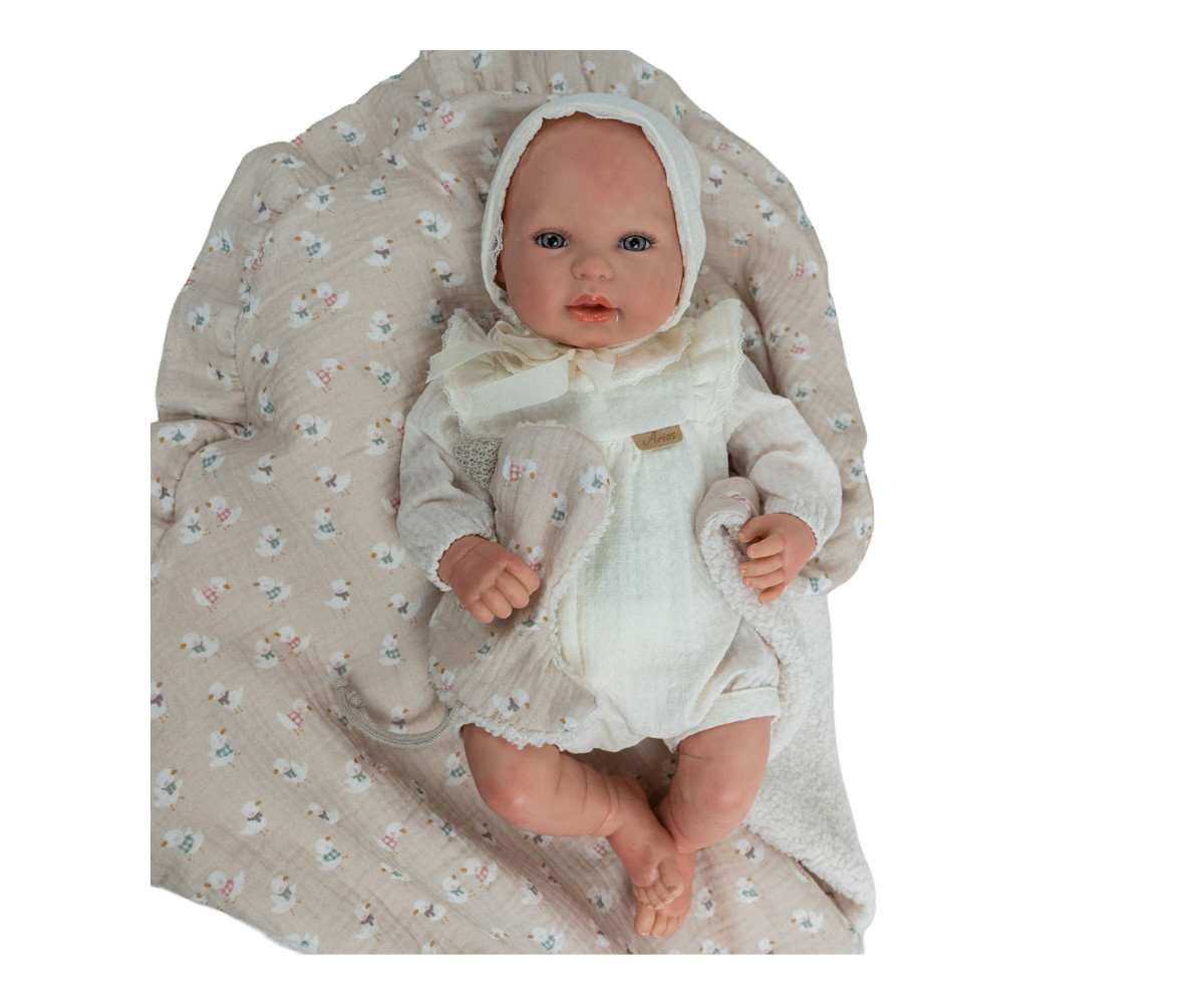 Muñeco Reborn Camila 45cm con Manta y Doudou