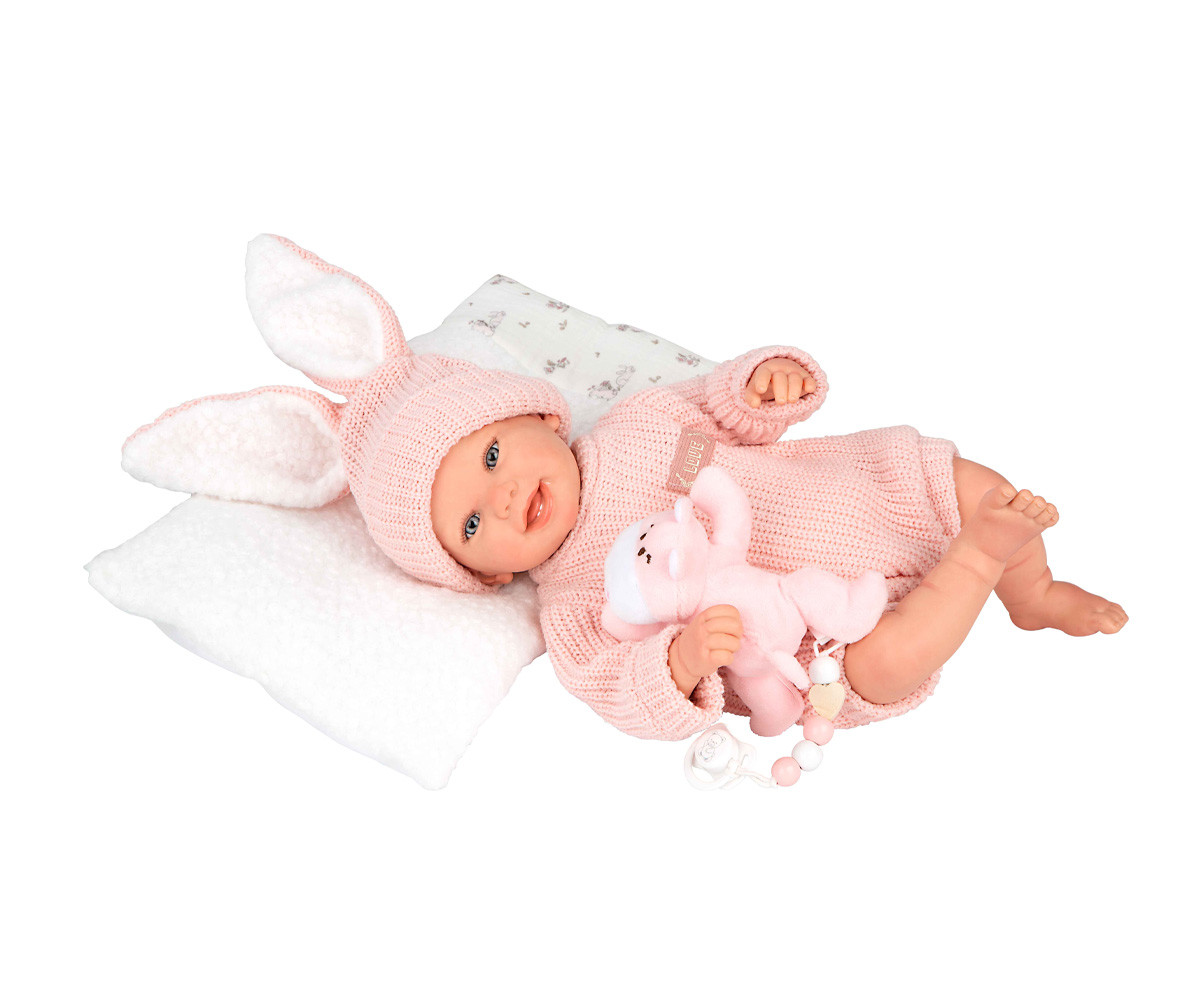 Reborn Lucía 45 cm con cojín y peluche
