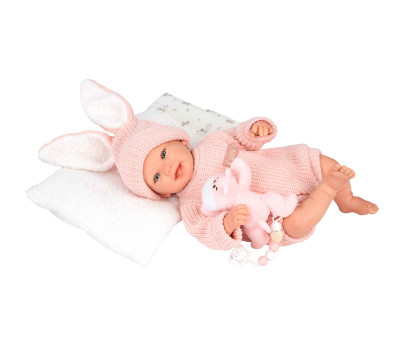 Reborn Lucía 45 cm con cojín y peluche