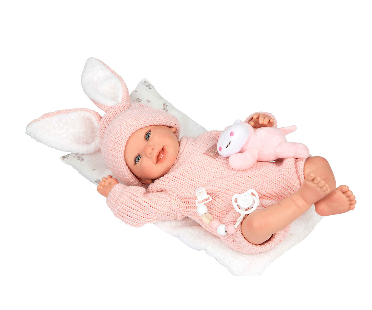 Reborn Lucía 45 cm con cojín y peluche