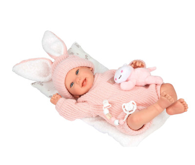 Reborn Lucía 45 cm con cojín y peluche