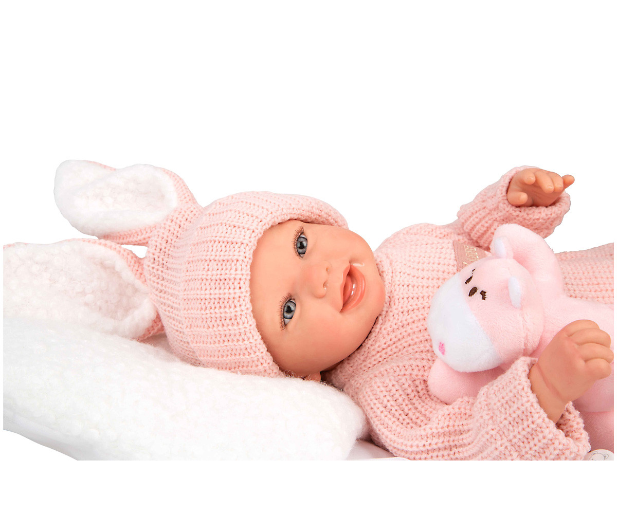 Reborn Lucía 45 cm con cojín y peluche