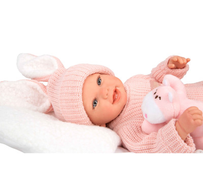Reborn Lucía 45 cm con cojín y peluche