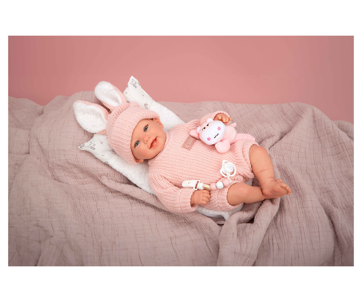 Reborn Lucía 45 cm con cojín y peluche
