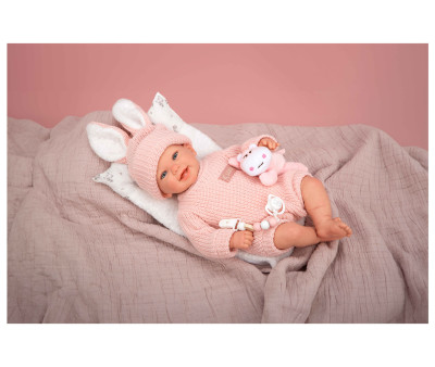 Reborn Lucía 45 cm con cojín y peluche