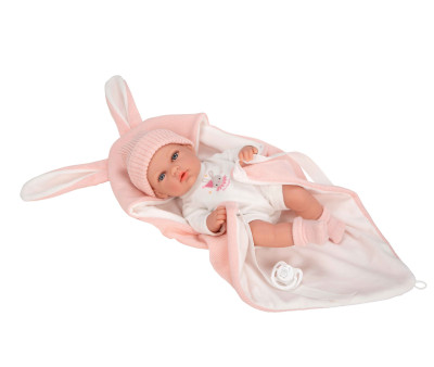Muñeco Elegance Natal Rosa 30cm con Saco de Dormir