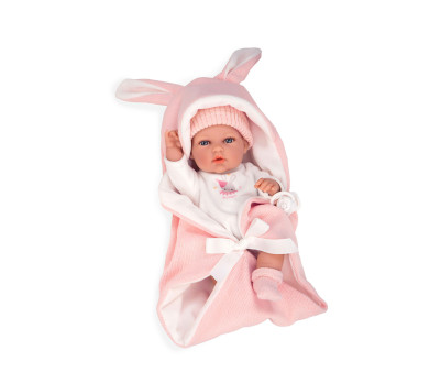 Muñeco Elegance Natal Rosa 30cm con Saco de Dormir