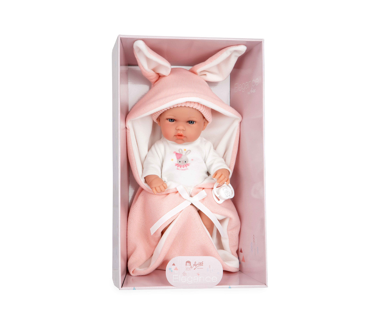 Muñeco Elegance Natal Rosa 30cm con Saco de Dormir