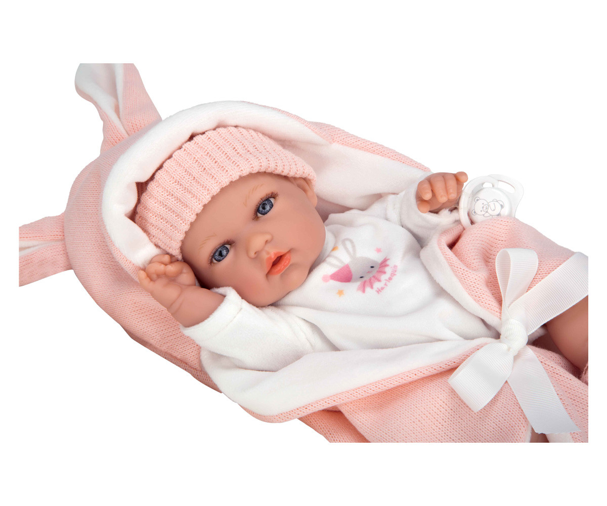 Muñeco Elegance Natal Rosa 30cm con Saco de Dormir