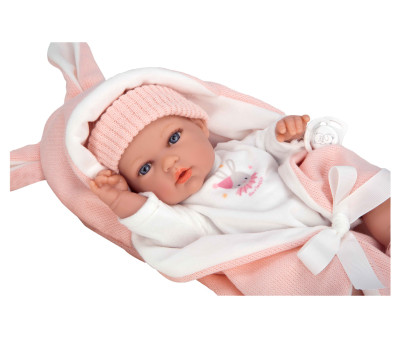 Muñeco Elegance Natal Rosa 30cm con Saco de Dormir