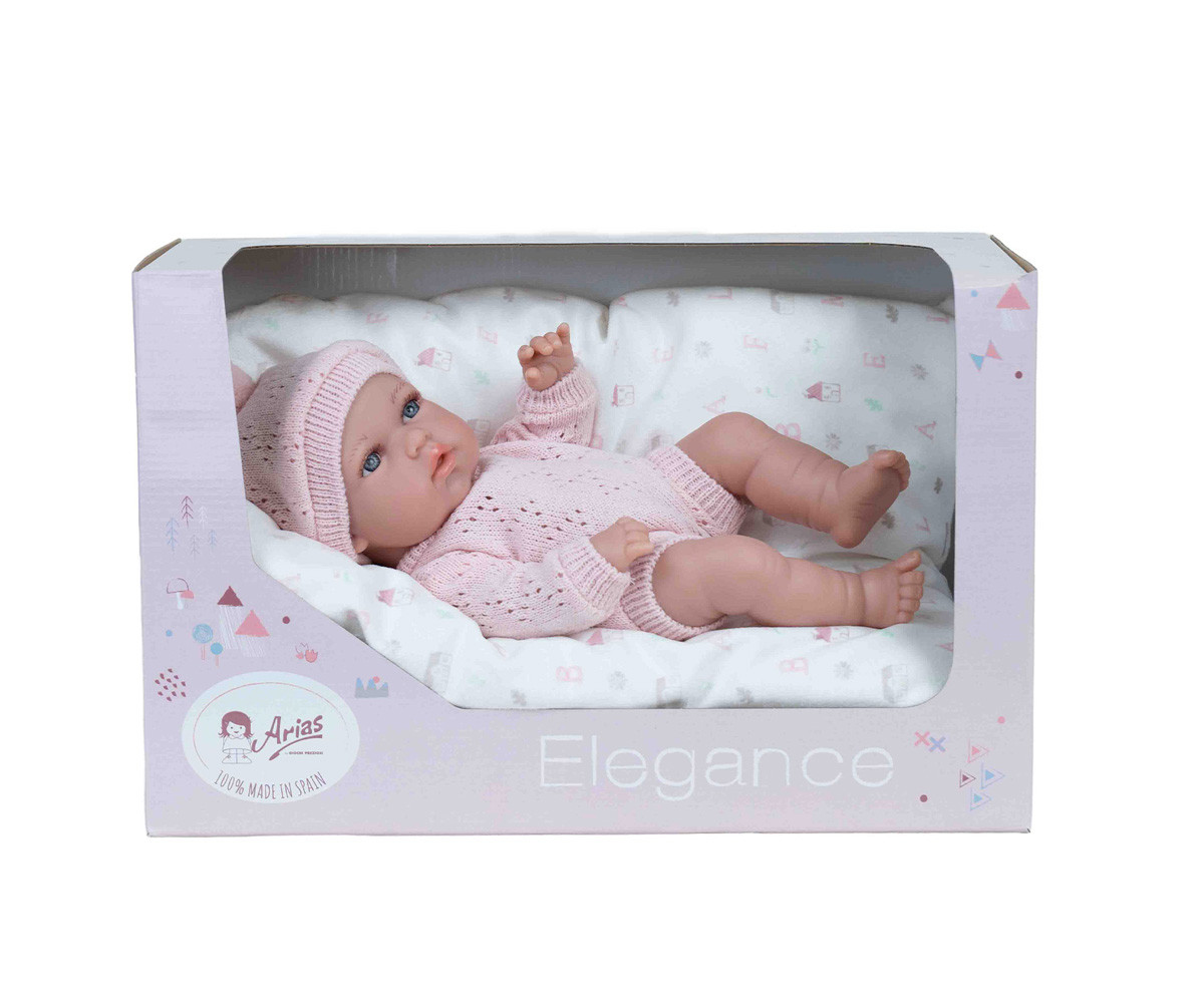 Muñeca Elegance 30cm Natal Rosa con Cojín