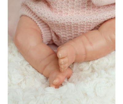Muñeca Reborn Mabel Rosa 35cm con Saco Portabebé