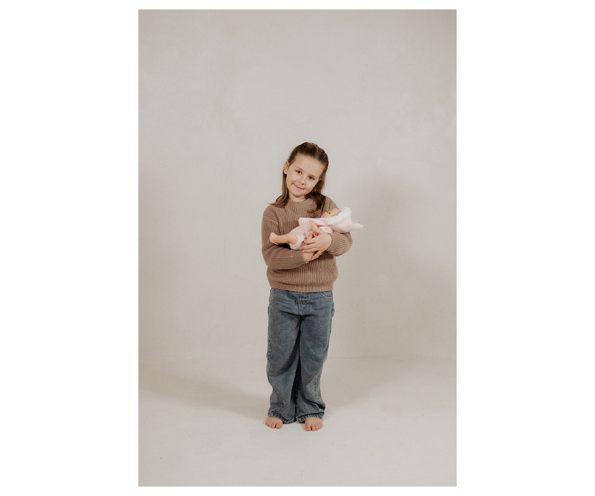 Muñeca Reborn Mabel Rosa 35cm con Saco Portabebé