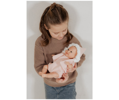 Muñeca Reborn Mabel Rosa 35cm con Saco Portabebé