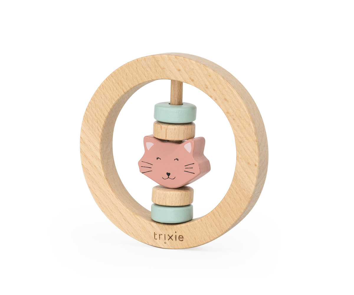 Sonajero de Madera Redondo Mrs. Cat
