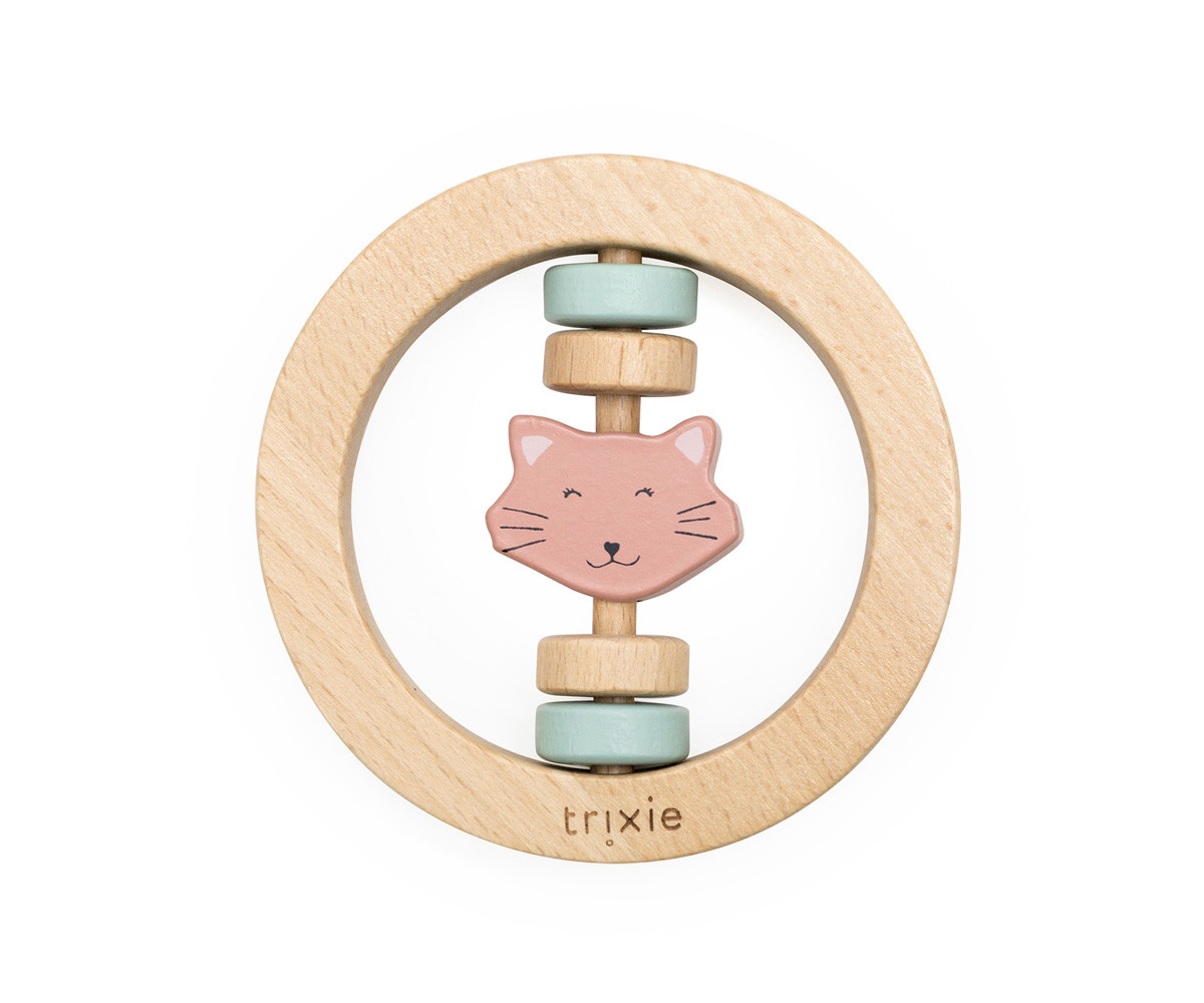 Sonajero de Madera Redondo Mrs. Cat
