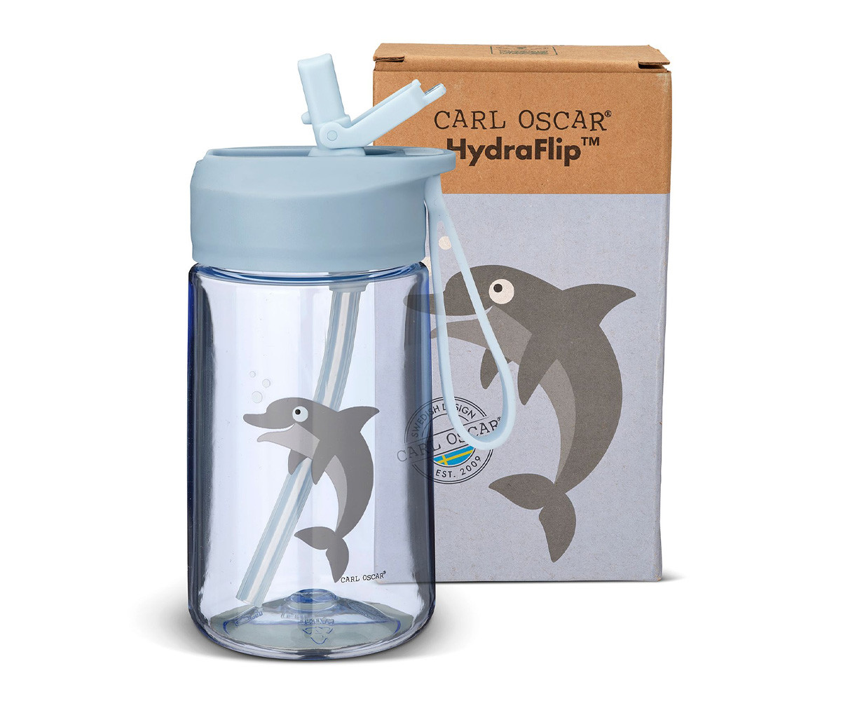 Botella de Plástico Hydraflip 0.4L Blue Dolphin