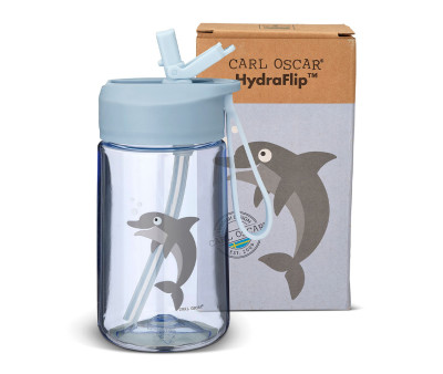 Botella de Plástico Hydraflip 0.4L Blue Dolphin