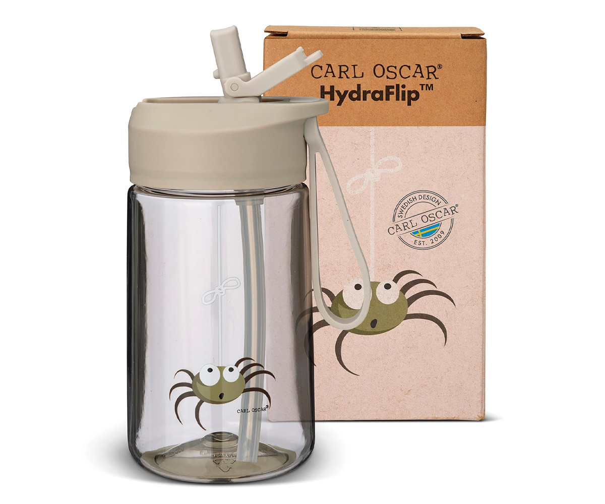 Botella de Plástico Hydraflip 0.4L Greige Spider