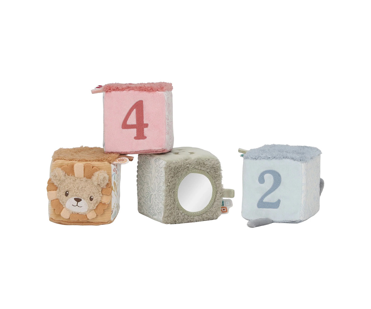 4 Cubos Apilables Blanditos Safari Friends
