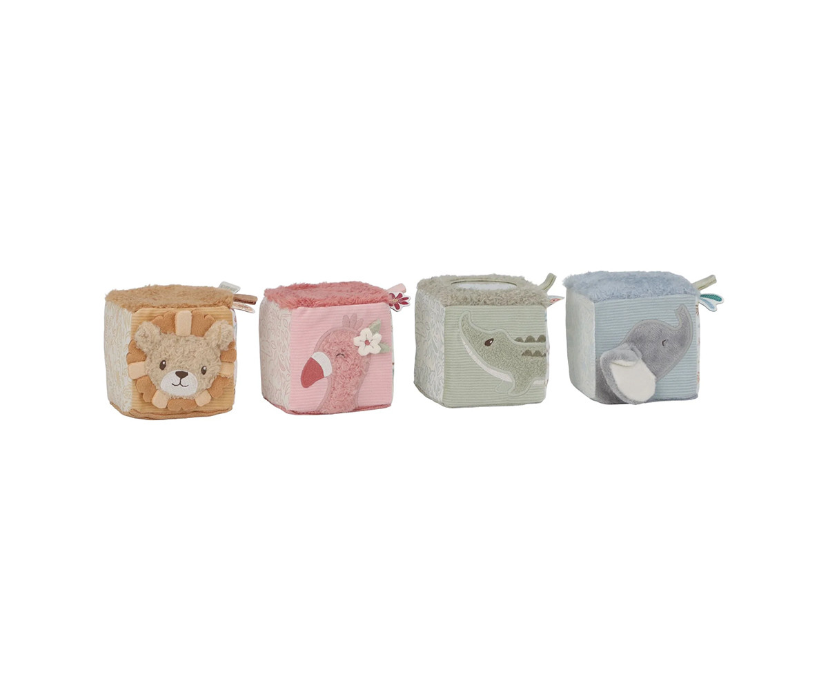 4 Cubos Apilables Blanditos Safari Friends