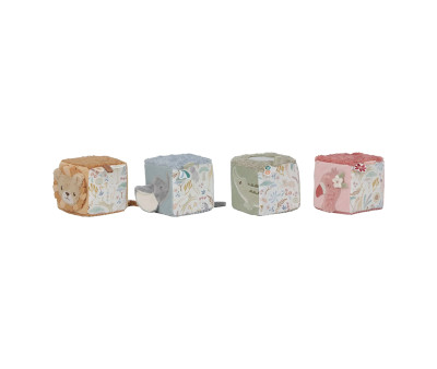 4 Cubos Apilables Blanditos Safari Friends