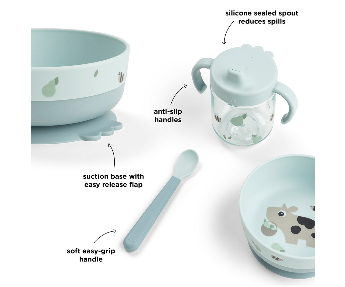 Set Primera Vajilla Foodie Tiny Farm Blue
