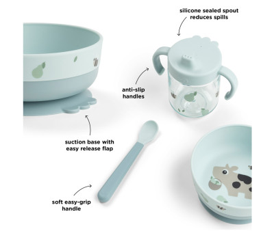 Set Primera Vajilla Foodie Tiny Farm Blue