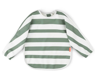 Babero con Mangas Rayas Verde 6-18m Personalizable