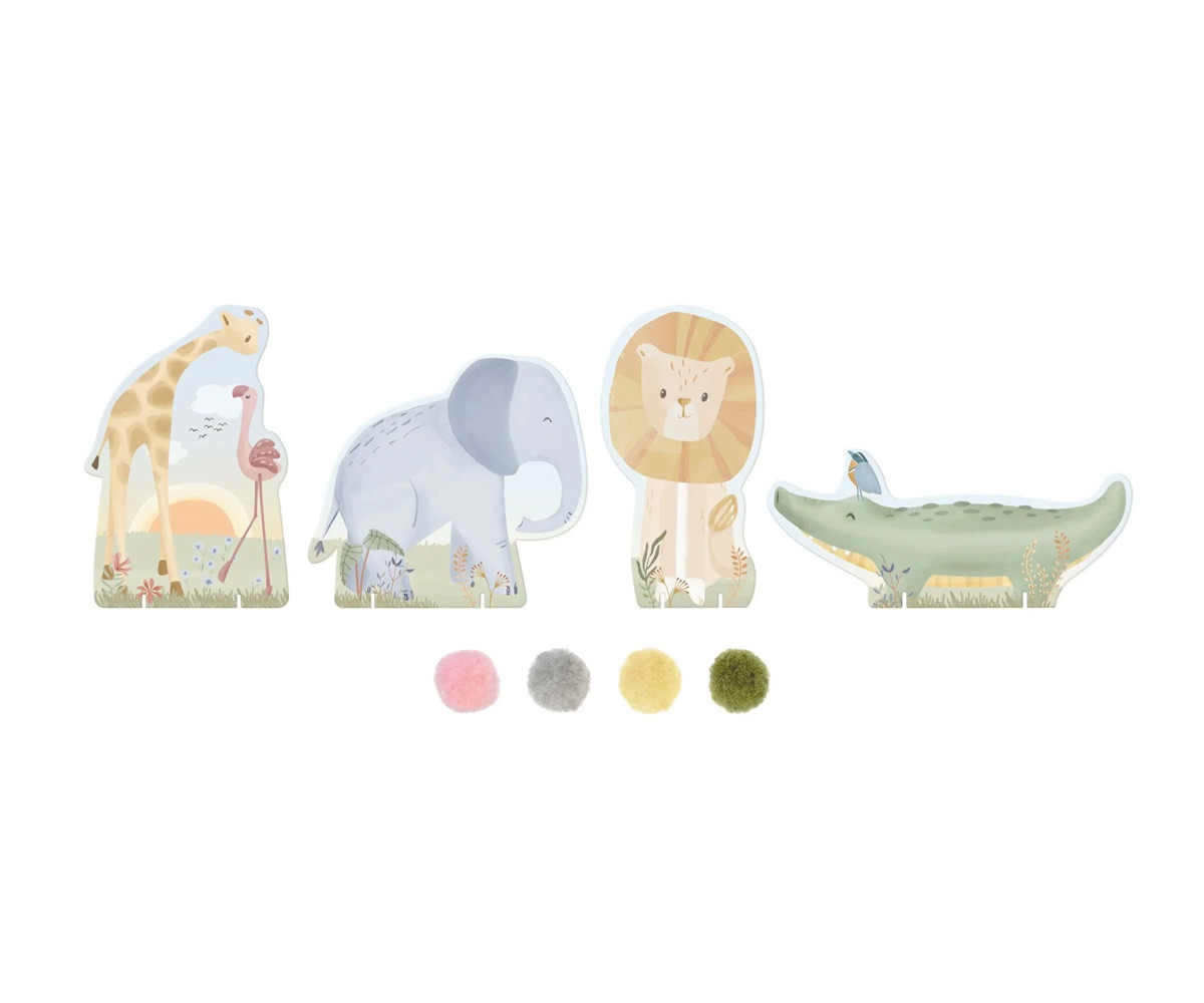 Tarjetas de Pompones Safari Friends
