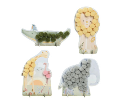 Tarjetas de Pompones Safari Friends