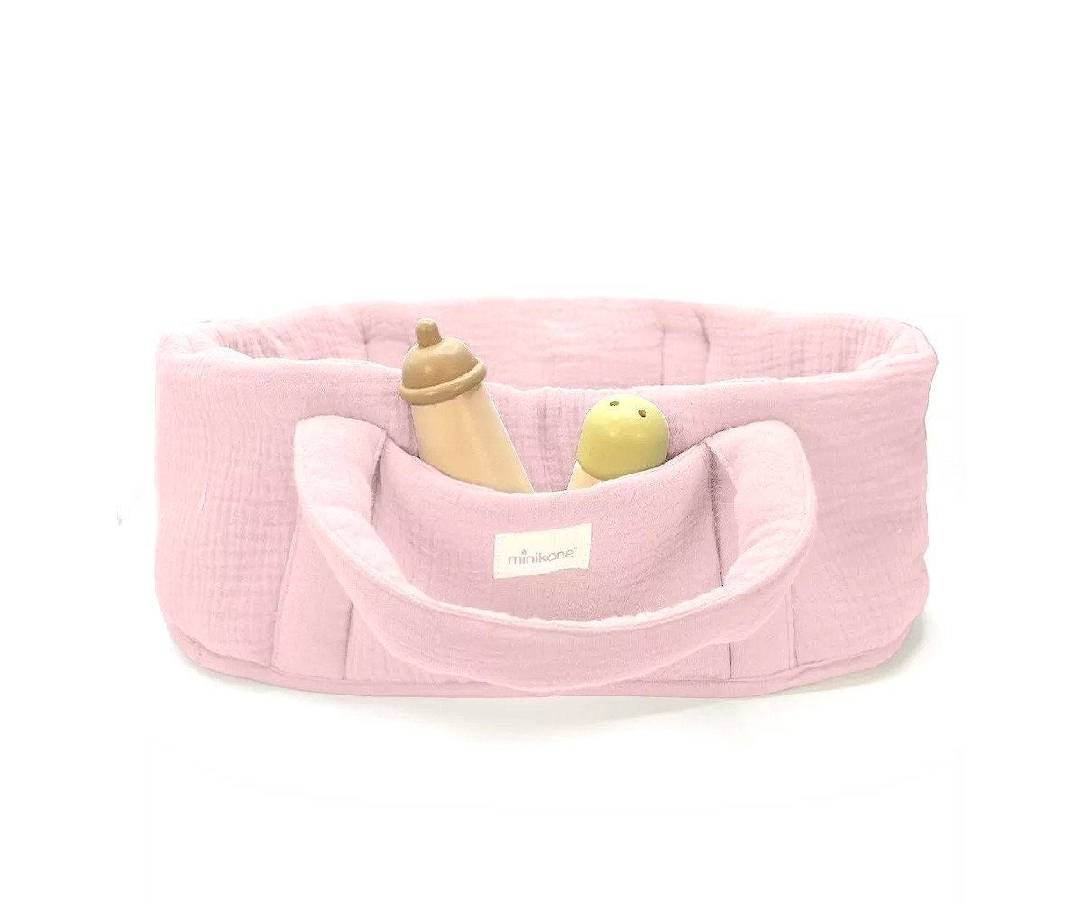Cesta e Cuscino Bambole Minikane Coton Fraise
