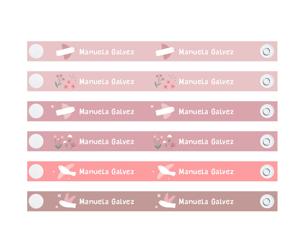 6 Appendi Biancheria Riutilizzabili Blossom Birds Personalizzati