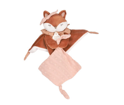 Caja Regalo Doudou Personalizable Zorro Mina con Sujetachupetes
