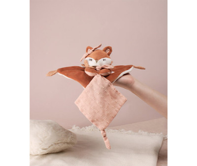 Caja Regalo Doudou Personalizable Zorro Mina con Sujetachupetes