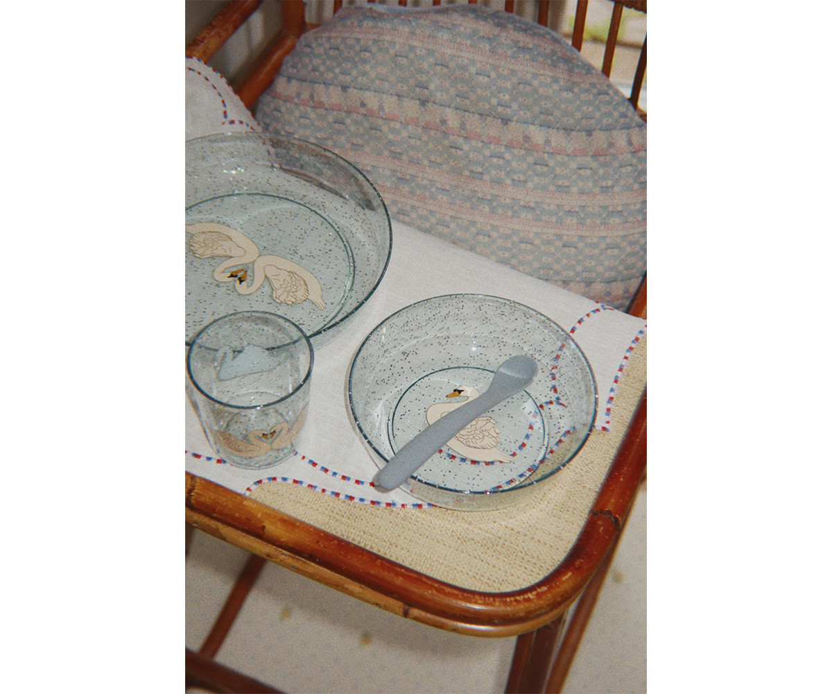 Set de Vajilla Infantil Sparkly Swan Blue