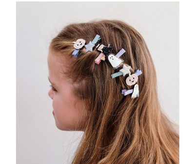 8 Mini Pinzas de Pelo Halloween