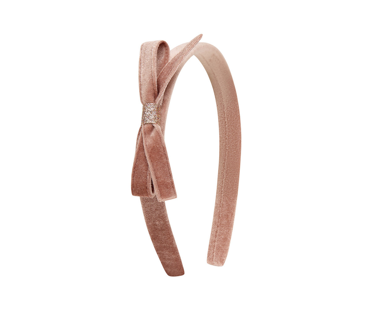 Diadema Tericiopelo Alice Pink Violet Bow