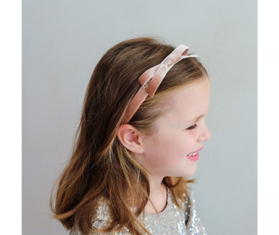 Diadema Tericiopelo Alice Pink Violet Bow