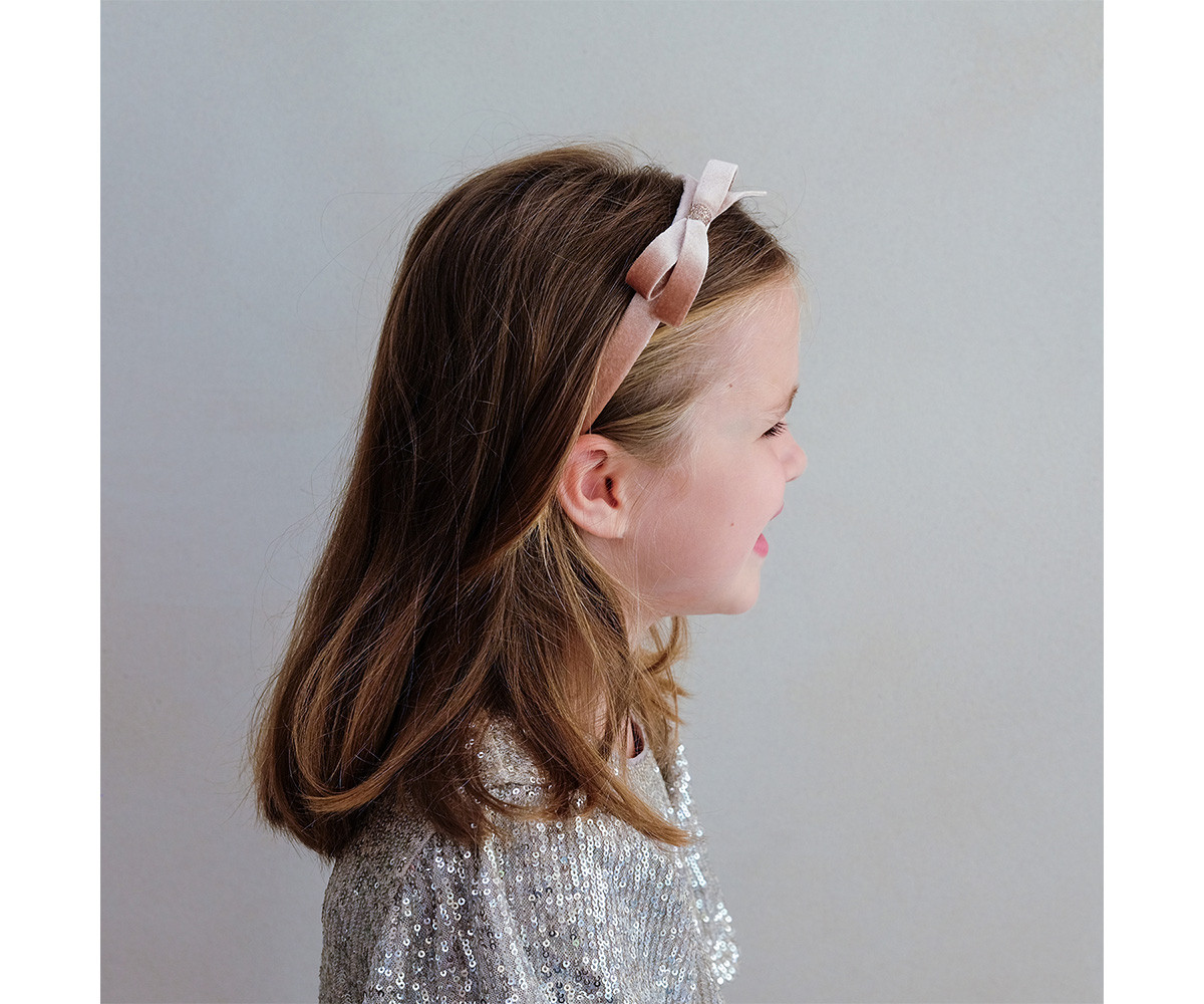 Diadema Tericiopelo Alice Pink Violet Bow