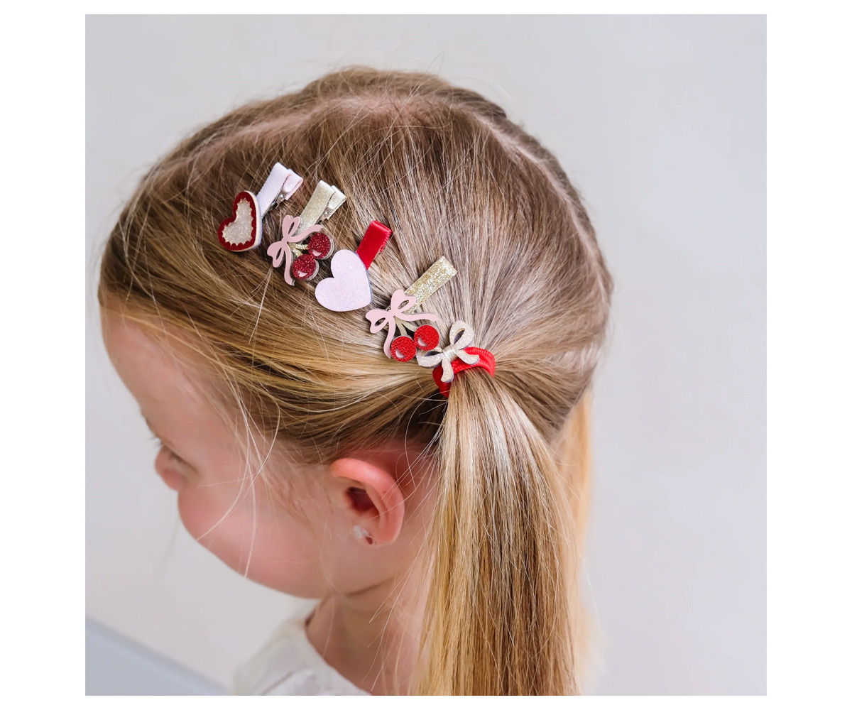 8 Mini Pinzas de Pelo Fancy Cherries