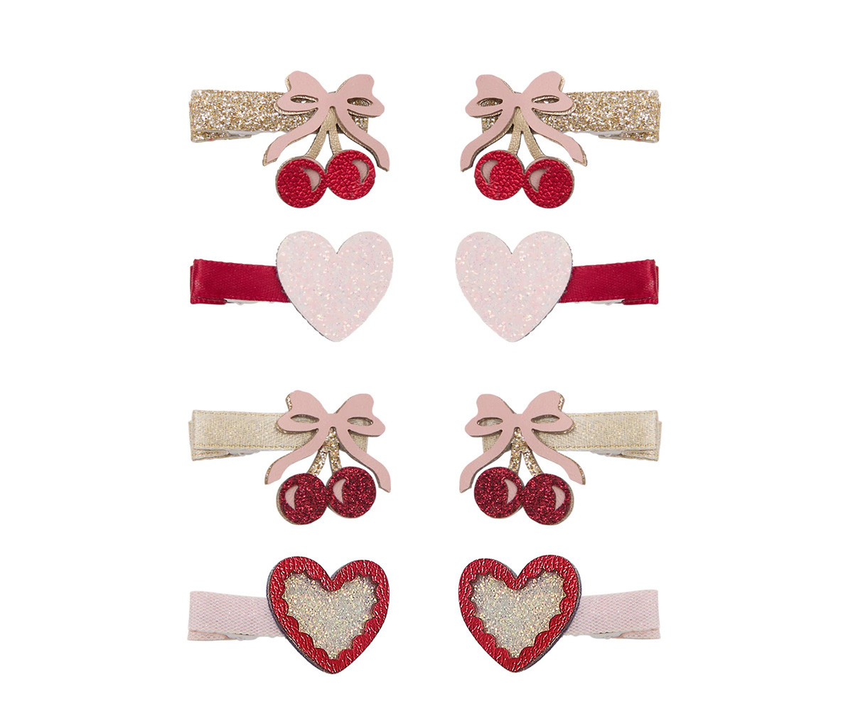 8 Mini Pinzas de Pelo Fancy Cherries