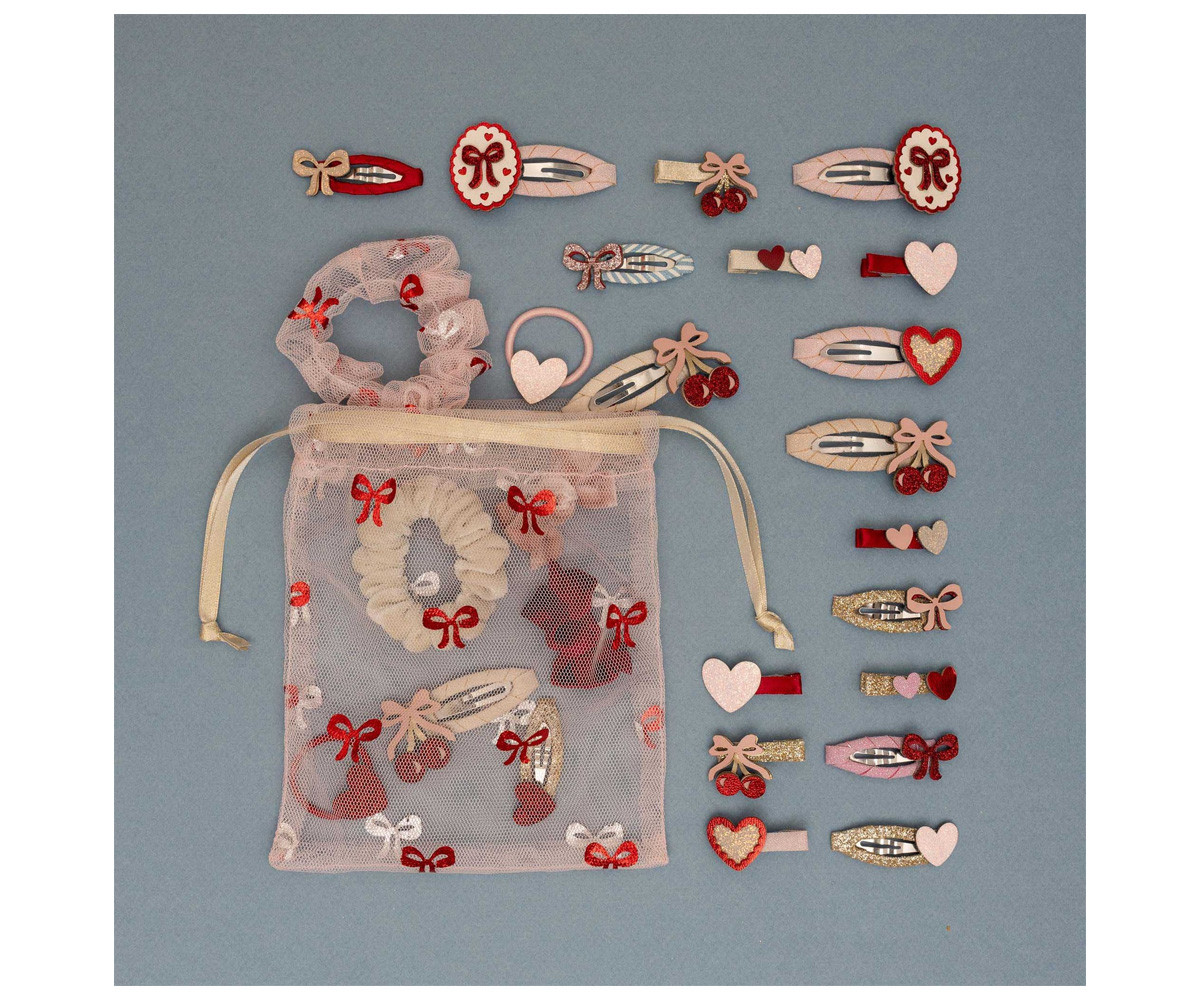8 Mini Pinzas de Pelo Fancy Cherries