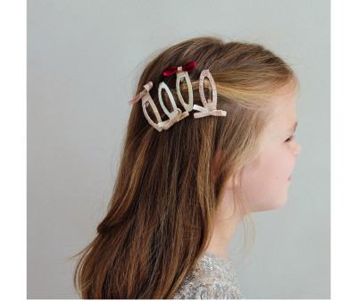 4 Clips de Pelo Skinny Velvet Bow